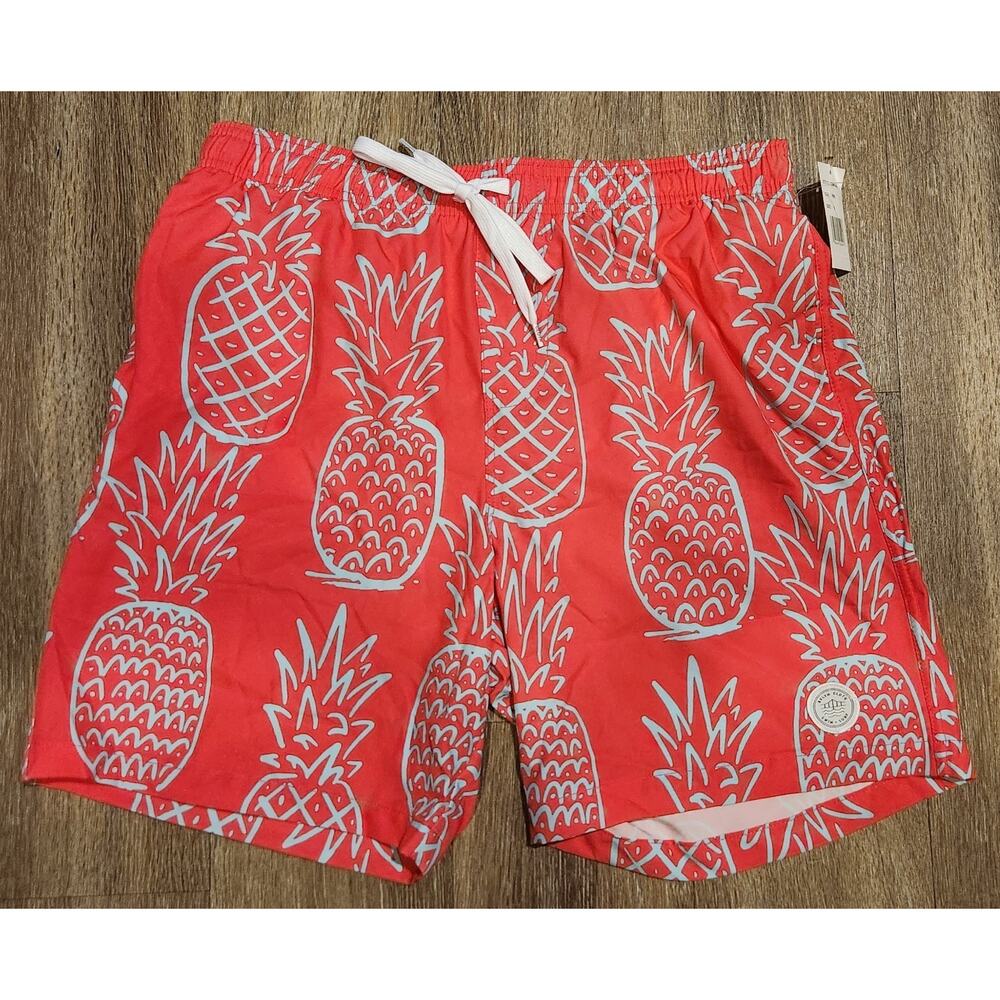 New Men's Medium Swim Trunks Brooklyn Cloth Surf Ave Pineapple Board Shorts